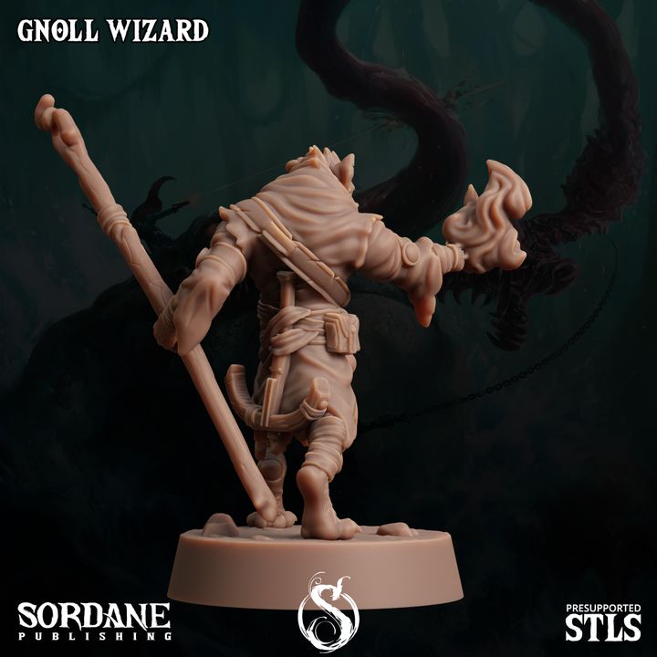 Gnoll Wizard Spellcaster Miniature | Medium | Sordane Publishing | D&D DnD Pathfinder