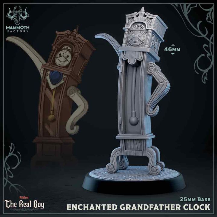 Enchanted Animated Clock Construct | Medium | Mammoth Factory | D&D DnD Pathfinder Miniature