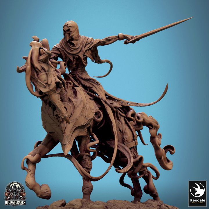 Collection Undead Spectral Cavalry Horses | Large | Rescale Miniatures | D&D DnD Pathfinder Miniature