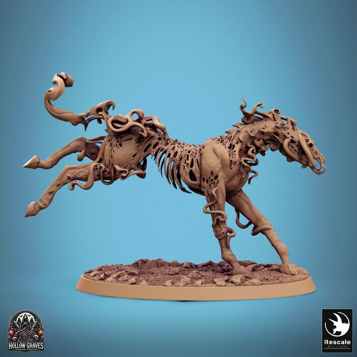 Collection Undead Spectral Cavalry Horses | Large | Rescale Miniatures | D&D DnD Pathfinder Miniature
