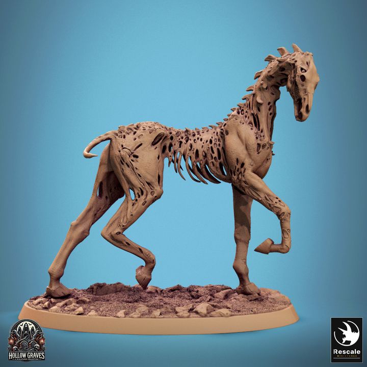Collection Undead Spectral Cavalry Horses | Large | Rescale Miniatures | D&D DnD Pathfinder Miniature