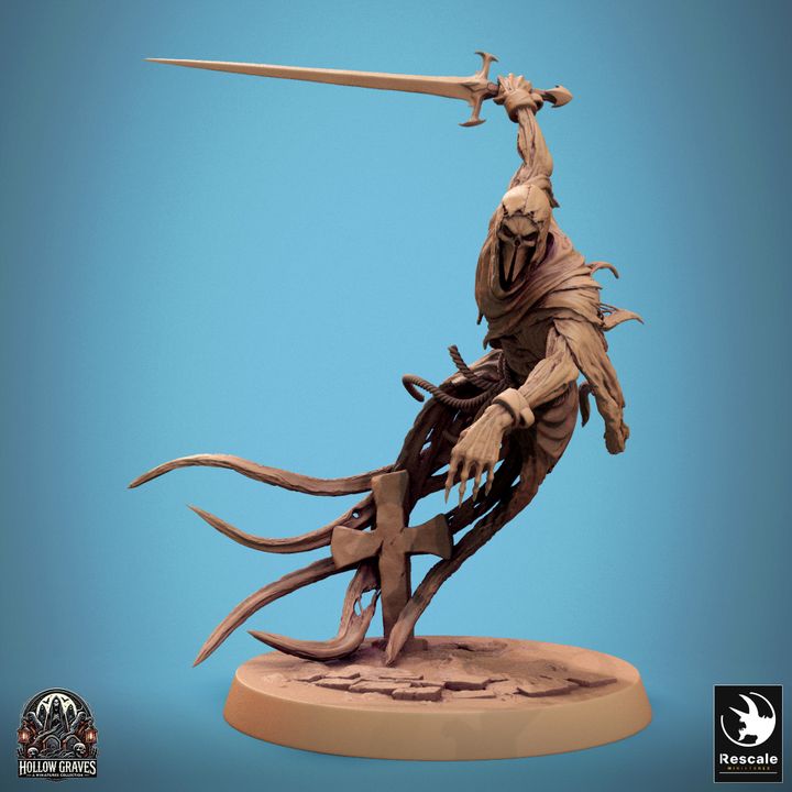 Collection Masked Ghost Spectral Warrior Ghost | Medium | Rescale Miniatures | D&D DnD Pathfinder Miniature