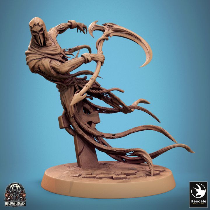 Collection Masked Ghost Spectral Warrior Ghost | Medium | Rescale Miniatures | D&D DnD Pathfinder Miniature