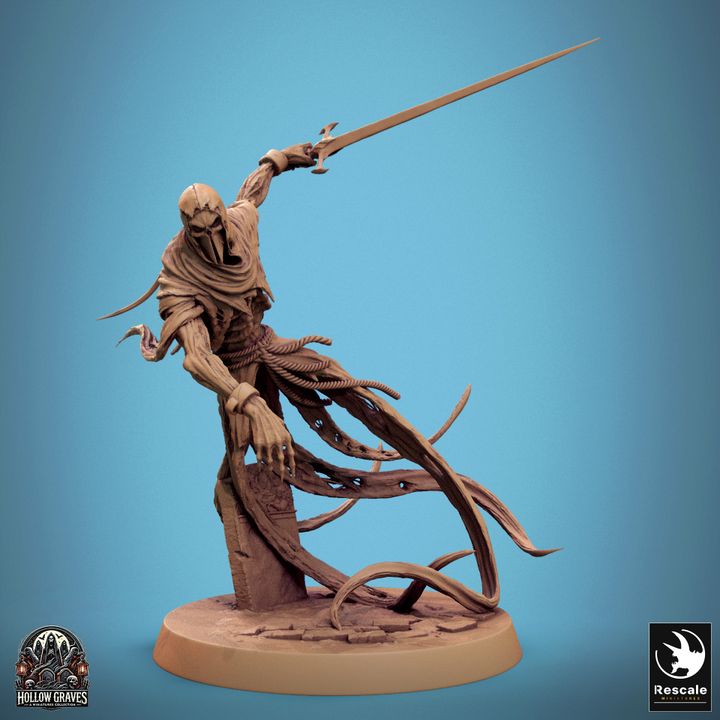 Collection Masked Ghost Spectral Warrior Ghost | Medium | Rescale Miniatures | D&D DnD Pathfinder Miniature