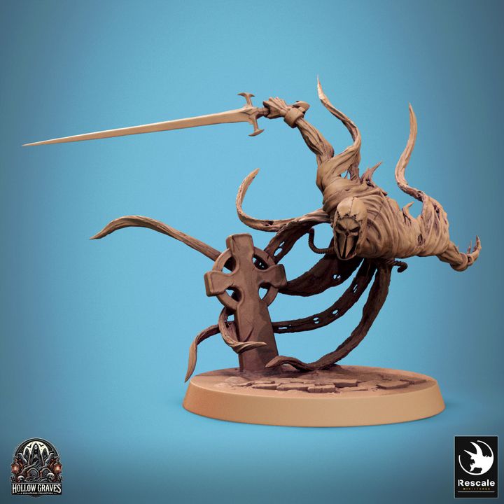 Collection Masked Ghost Spectral Warrior Ghost | Medium | Rescale Miniatures | D&D DnD Pathfinder Miniature