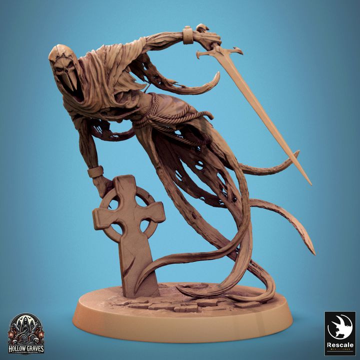 Collection Masked Ghost Spectral Warrior Ghost | Medium | Rescale Miniatures | D&D DnD Pathfinder Miniature