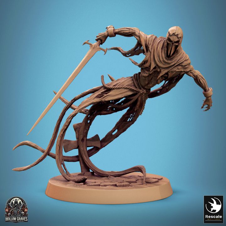 Collection Masked Ghost Spectral Warrior Ghost | Medium | Rescale Miniatures | D&D DnD Pathfinder Miniature