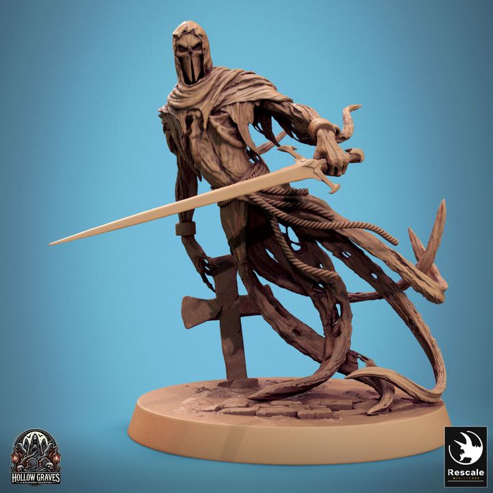 Collection Masked Ghost Spectral Warrior Ghost | Medium | Rescale Miniatures | D&D DnD Pathfinder Miniature