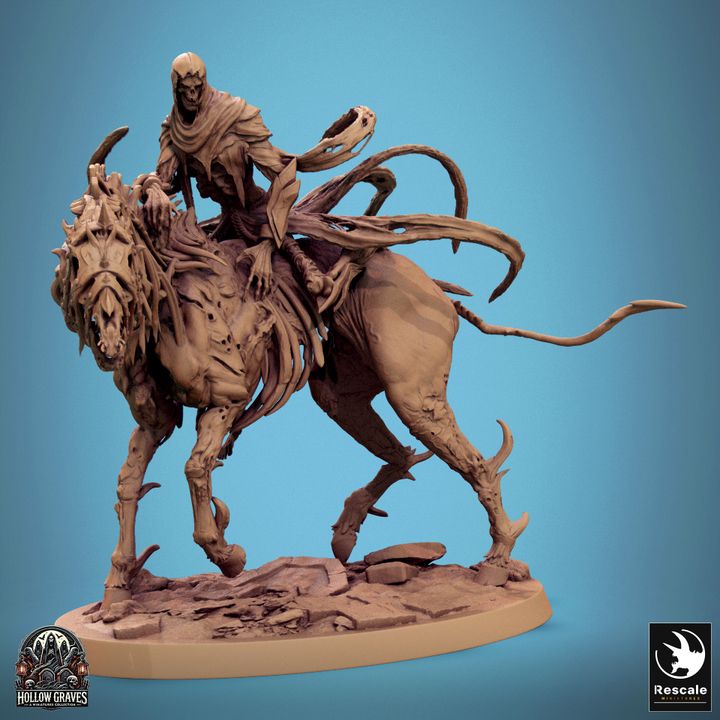 Undead Wraith Rider Cavalry Miniature | Large | Rescale Miniatures | D&D DnD Pathfinder Miniature