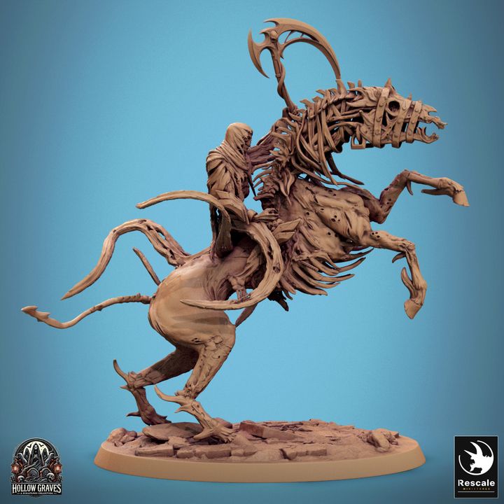 Wraith Knight Ghost Steed Cavalier | Large | Rescale Miniatures | D&D DnD Pathfinder Miniature