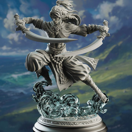 Air Genasi Sword Dancer Fighter | Medium | DM Stash | D&D DnD Pathfinder Miniature