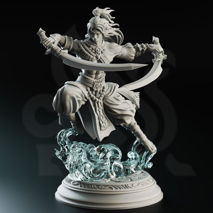 Air Genasi Sword Dancer Fighter | Medium | DM Stash | D&D DnD Pathfinder Miniature