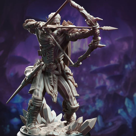 Drow Ranger Elf Archer Bow | Medium | DM Stash | D&D DnD Pathfinder Miniature