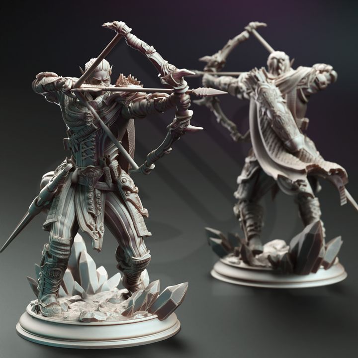 Drow Ranger Elf Archer Bow | Medium | DM Stash | D&D DnD Pathfinder Miniature