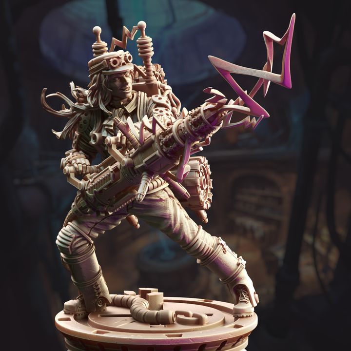 Human Artificer Lightning Mage Casting | Medium | DM Stash | D&D DnD Pathfinder Miniature