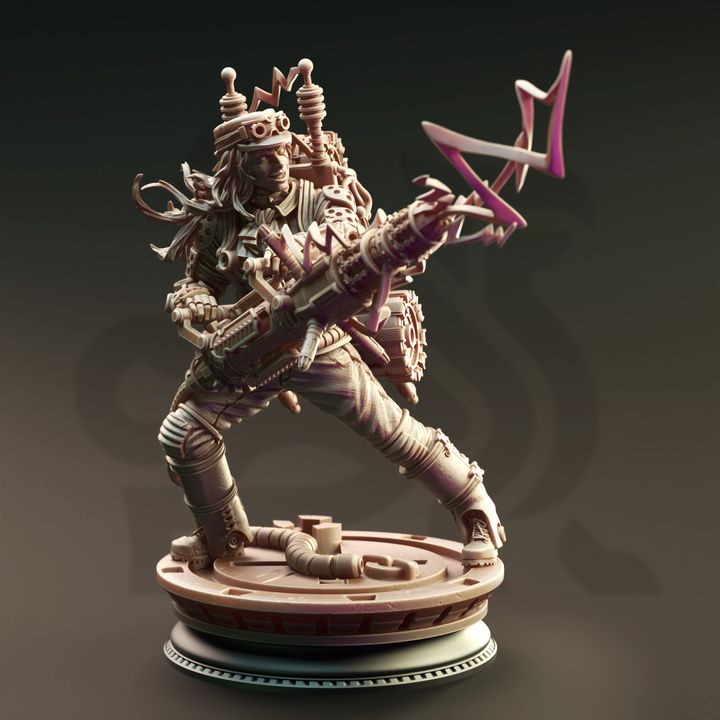 Human Artificer Lightning Mage Casting | Medium | DM Stash | D&D DnD Pathfinder Miniature