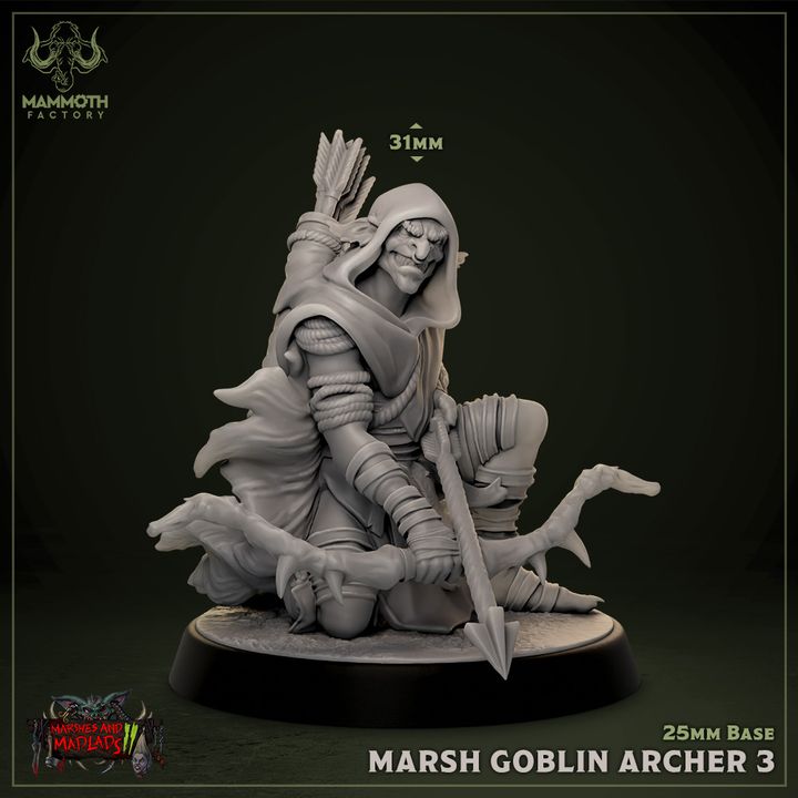 Marsh Goblin Archer Warband Miniature | Medium | Mammoth Factory | D&D DnD Pathfinder Miniature