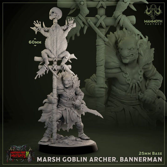 Marsh Goblin Archer Warband Miniature | Medium | Mammoth Factory | D&D DnD Pathfinder Miniature