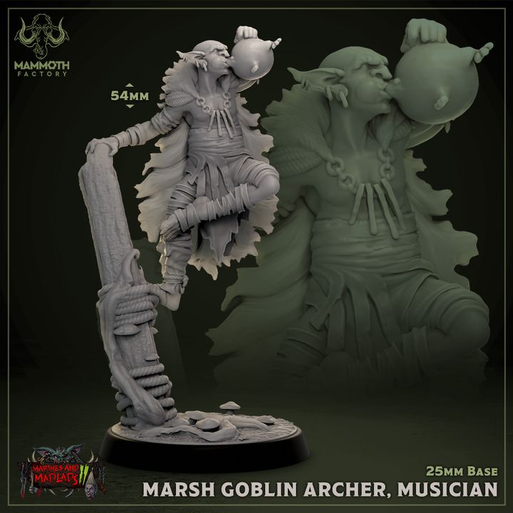 Marsh Goblin Archer Warband Miniature | Medium | Mammoth Factory | D&D DnD Pathfinder Miniature