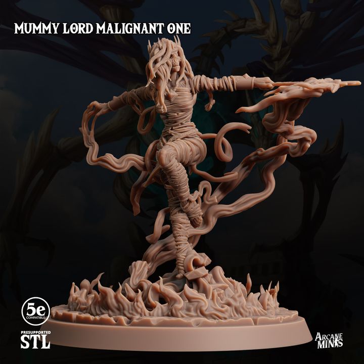 Mummy Lord Undead Sorcerer Miniature | Medium | Sordane Publishing | D&D DnD Pathfinder Miniature