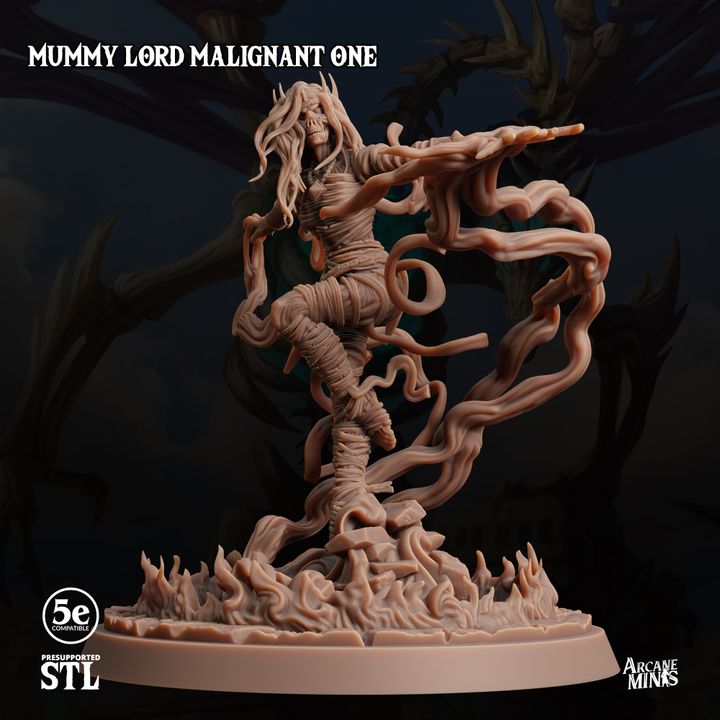 Mummy Lord Undead Sorcerer Miniature | Medium | Sordane Publishing | D&D DnD Pathfinder Miniature