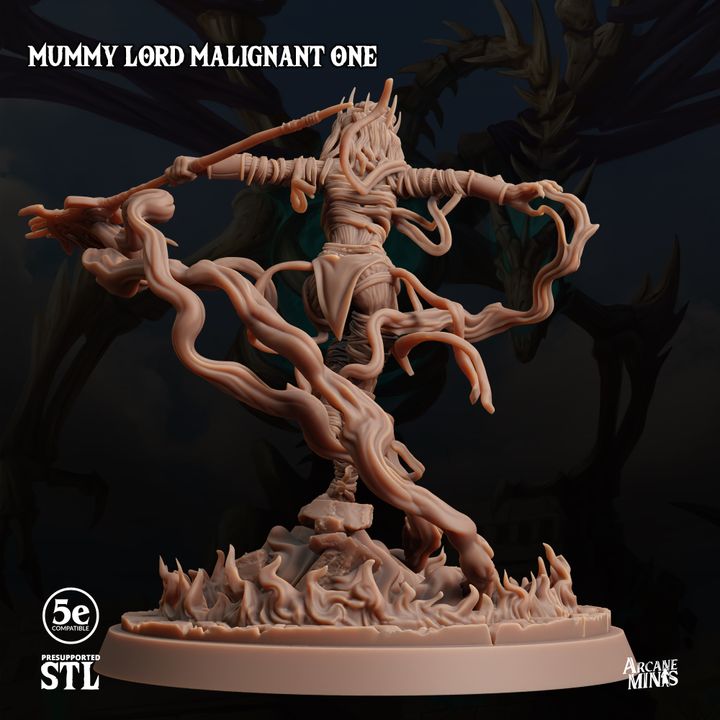 Mummy Lord Undead Sorcerer Miniature | Medium | Sordane Publishing | D&D DnD Pathfinder Miniature