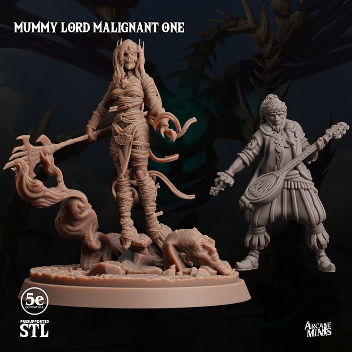 Mummy Lord Undead Sorcerer Miniature | Medium | Sordane Publishing | D&D DnD Pathfinder Miniature