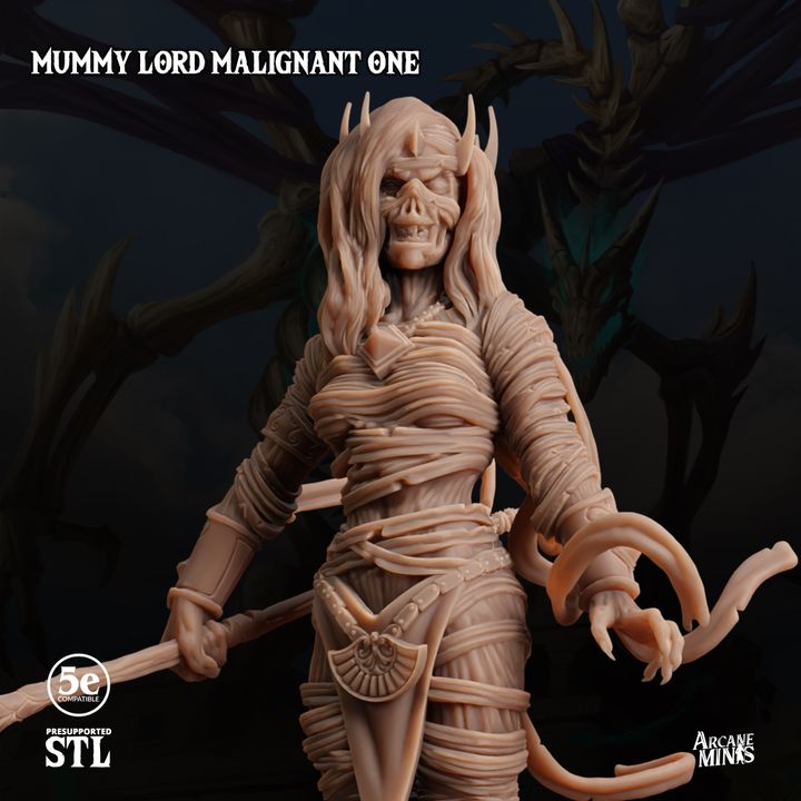 Mummy Lord Undead Sorcerer Miniature | Medium | Sordane Publishing | D&D DnD Pathfinder Miniature