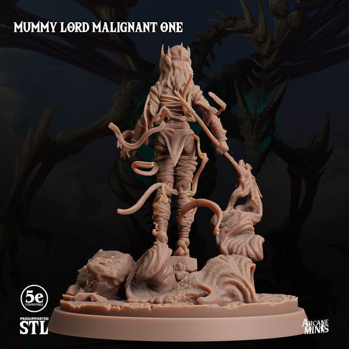 Mummy Lord Undead Sorcerer Miniature | Medium | Sordane Publishing | D&D DnD Pathfinder Miniature