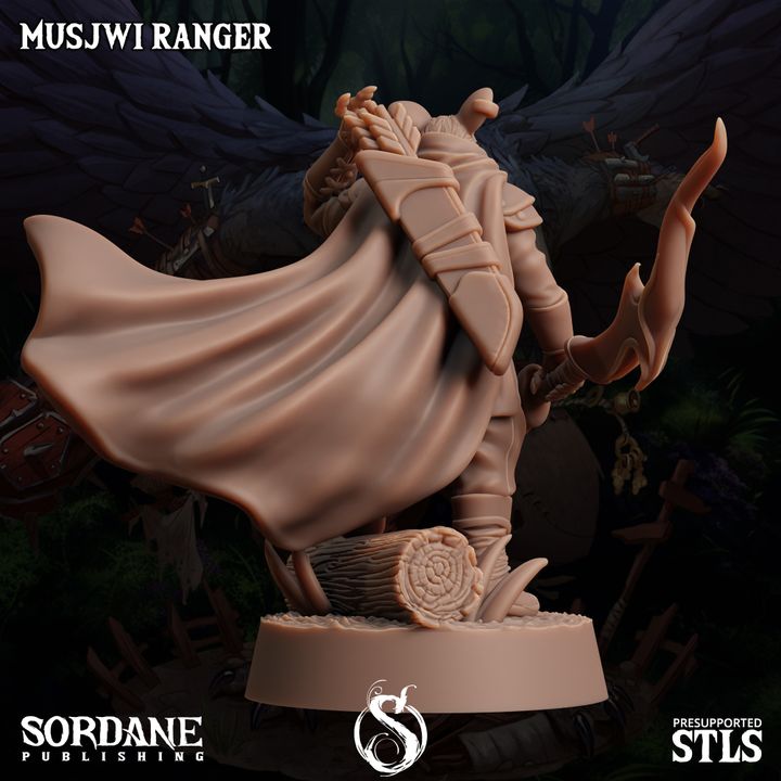 Ratfolk Ranger Miniature Guard Musjwi | Medium | Sordane Publishing | D&D DnD Pathfinder Miniature
