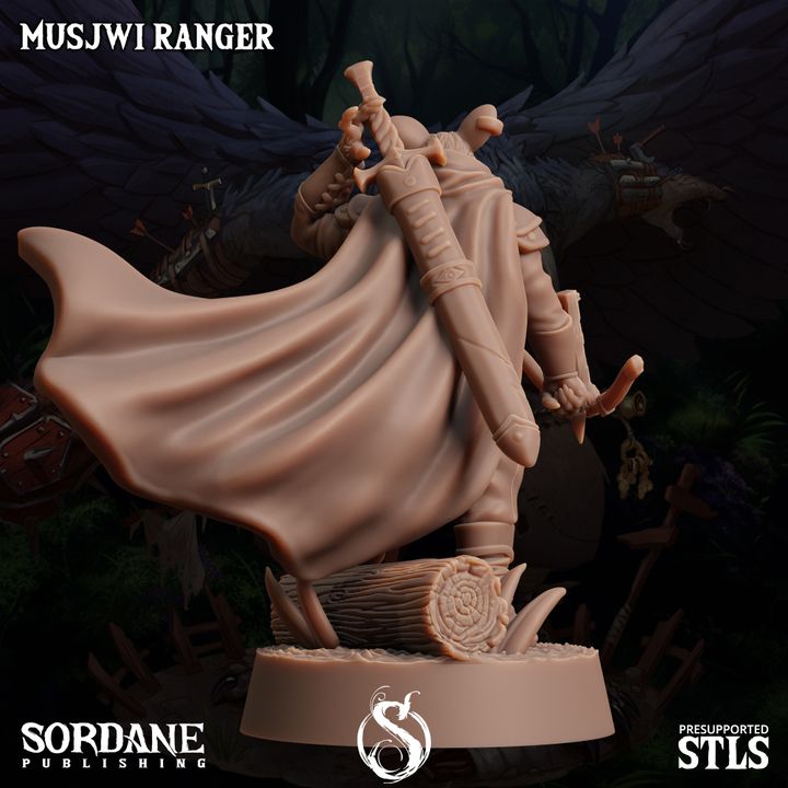 Ratfolk Ranger Miniature Guard Musjwi | Medium | Sordane Publishing | D&D DnD Pathfinder Miniature