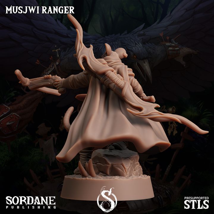 Ratfolk Ranger Miniature Guard Musjwi | Medium | Sordane Publishing | D&D DnD Pathfinder Miniature