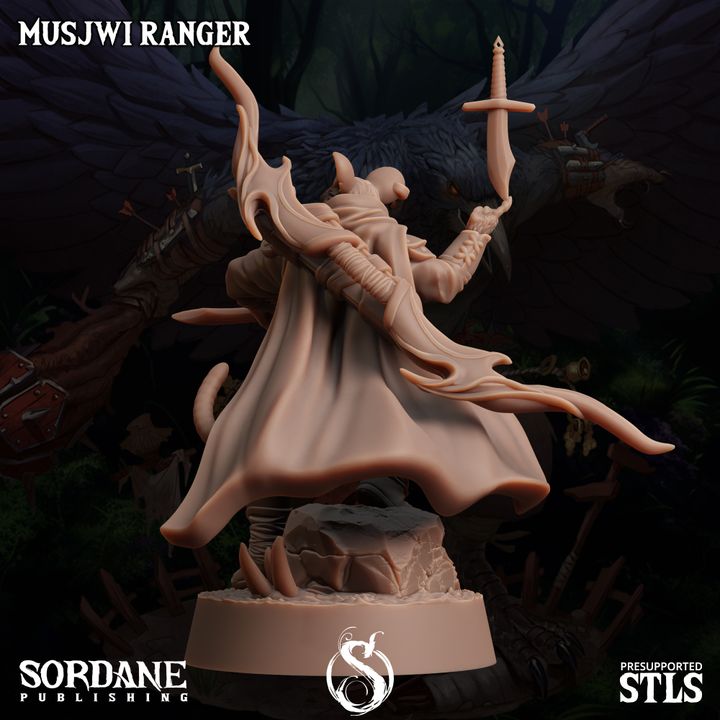 Ratfolk Ranger Miniature Guard Musjwi | Medium | Sordane Publishing | D&D DnD Pathfinder Miniature