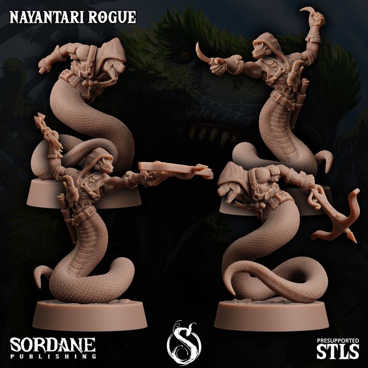 Nayantari Serpentine Rogue Miniature Medium | Sordane Publishing | D&D DnD Pathfinder Miniature