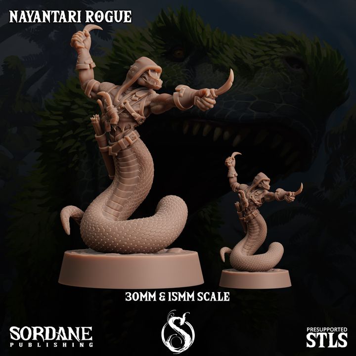 Nayantari Serpentine Rogue Miniature Medium | Sordane Publishing | D&D DnD Pathfinder Miniature