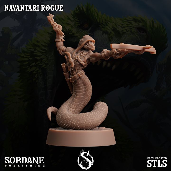 Nayantari Serpentine Rogue Miniature Medium | Sordane Publishing | D&D DnD Pathfinder Miniature