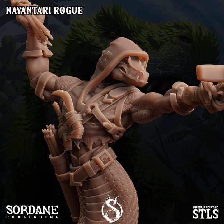 Nayantari Serpentine Rogue Miniature Medium | Sordane Publishing | D&D DnD Pathfinder Miniature