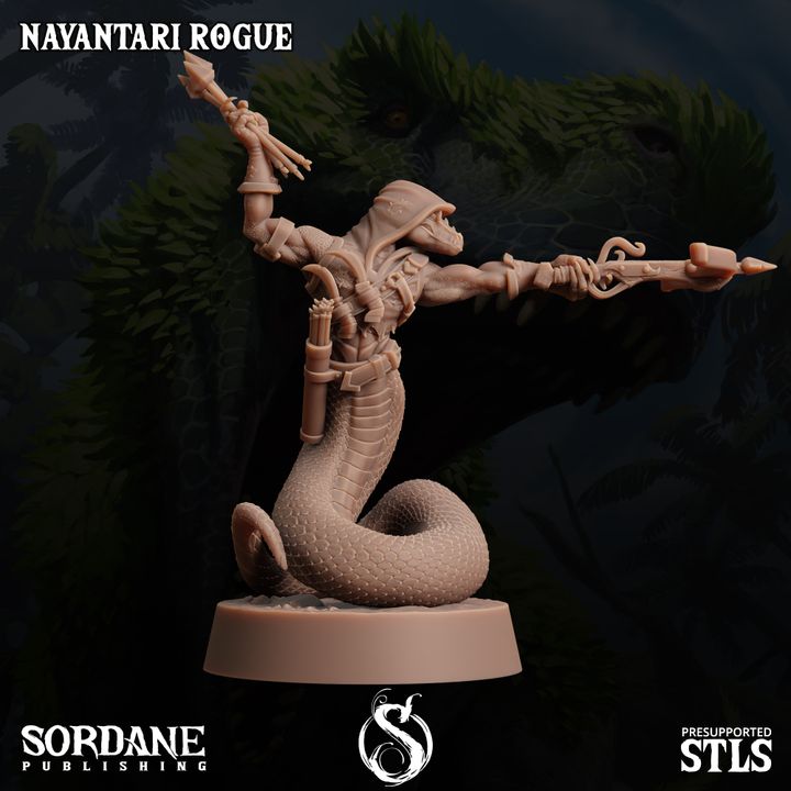 Nayantari Serpentine Rogue Miniature Medium | Sordane Publishing | D&D DnD Pathfinder Miniature