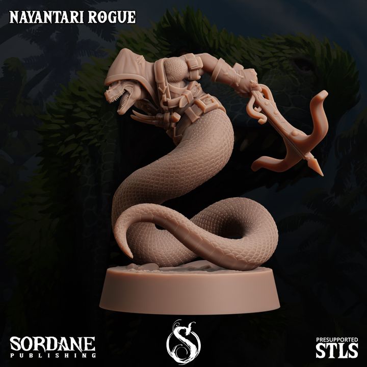 Nayantari Serpentine Rogue Miniature Medium | Sordane Publishing | D&D DnD Pathfinder Miniature
