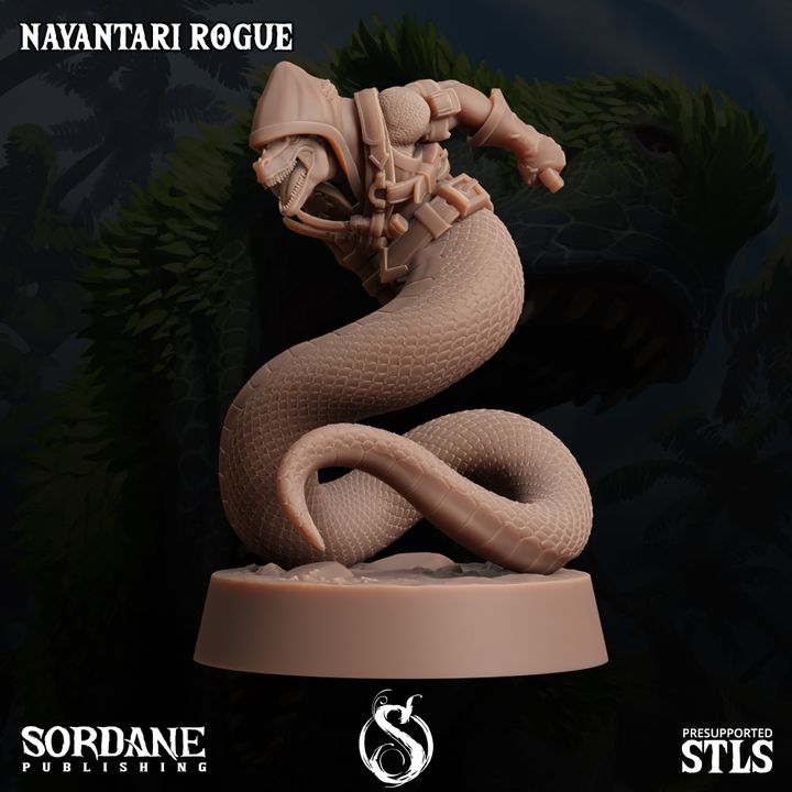 Nayantari Serpentine Rogue Miniature Medium | Sordane Publishing | D&D DnD Pathfinder Miniature