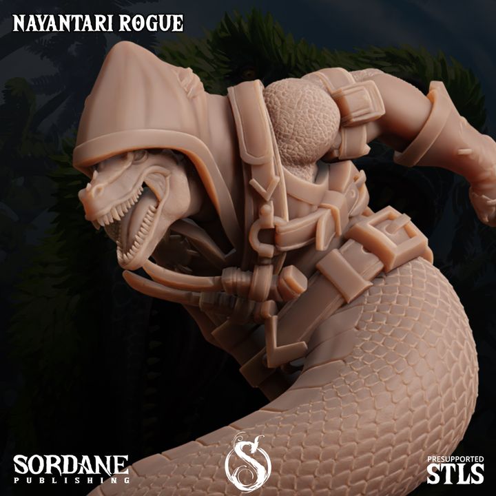 Nayantari Serpentine Rogue Miniature Medium | Sordane Publishing | D&D DnD Pathfinder Miniature