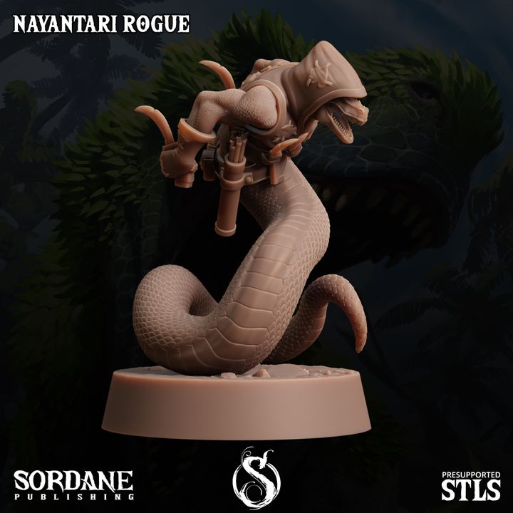 Nayantari Serpentine Rogue Miniature Medium | Sordane Publishing | D&D DnD Pathfinder Miniature