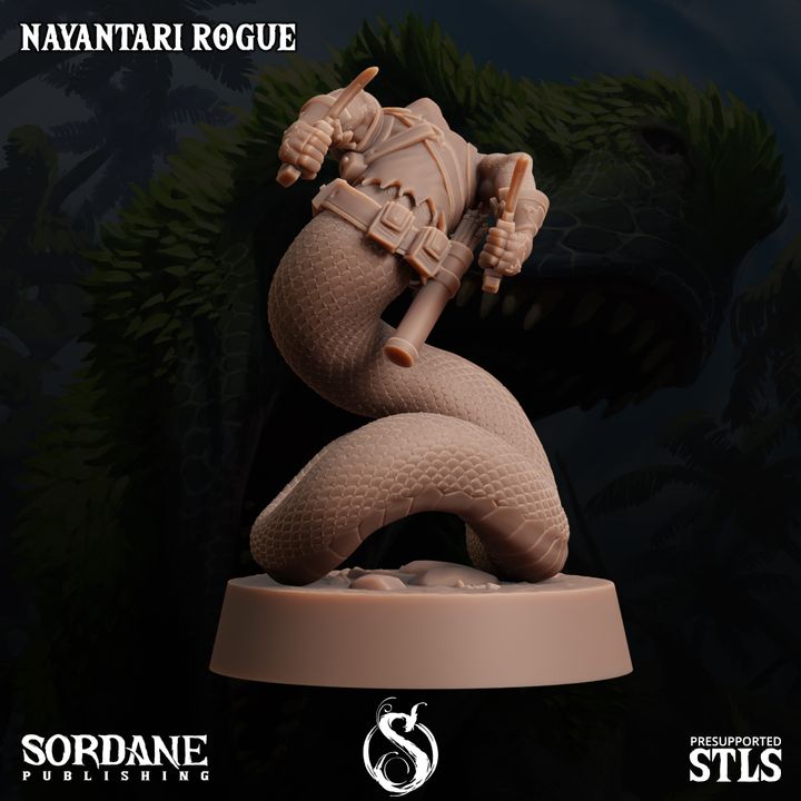 Nayantari Serpentine Rogue Miniature Medium | Sordane Publishing | D&D DnD Pathfinder Miniature