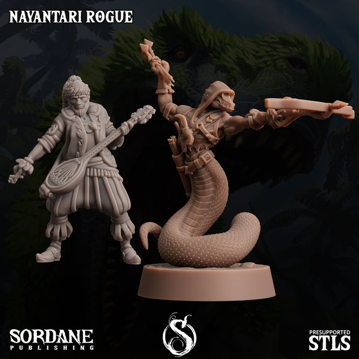 Nayantari Serpentine Rogue Miniature Medium | Sordane Publishing | D&D DnD Pathfinder Miniature