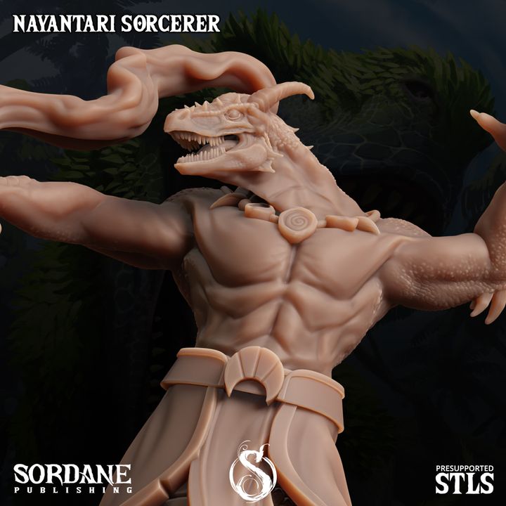 Yuan-ti Sorcerer Spellcaster Miniature | Medium | Sordane Publishing | D&D DnD Pathfinder Miniature