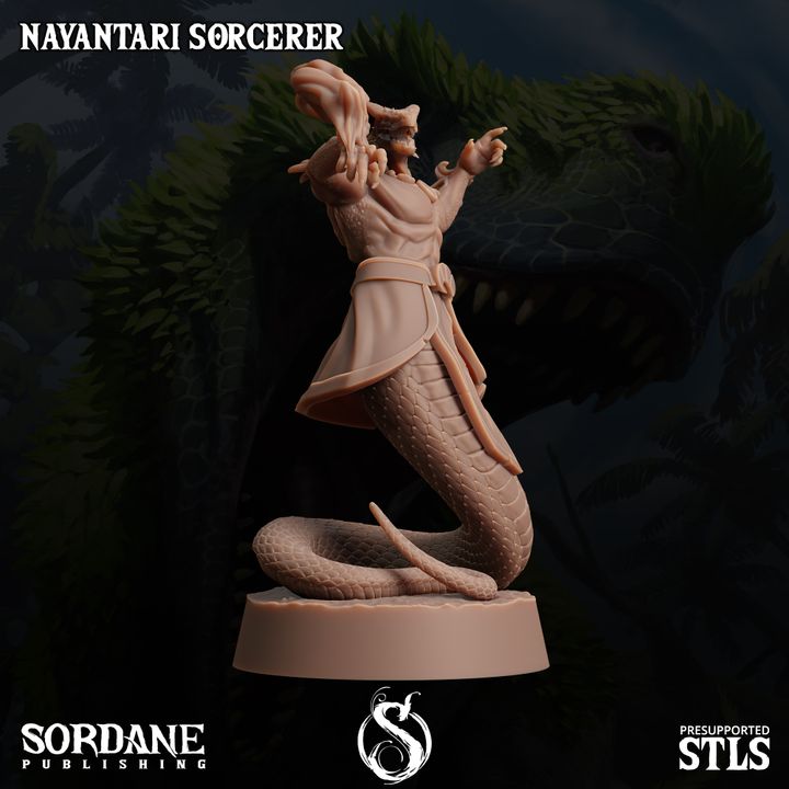 Yuan-ti Sorcerer Spellcaster Miniature | Medium | Sordane Publishing | D&D DnD Pathfinder Miniature