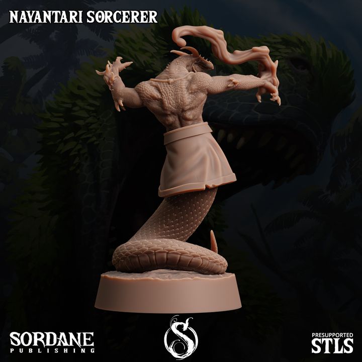 Yuan-ti Sorcerer Spellcaster Miniature | Medium | Sordane Publishing | D&D DnD Pathfinder Miniature