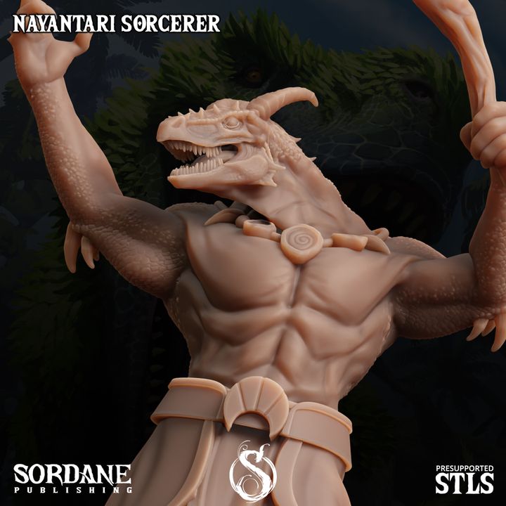 Yuan-ti Sorcerer Spellcaster Miniature | Medium | Sordane Publishing | D&D DnD Pathfinder Miniature