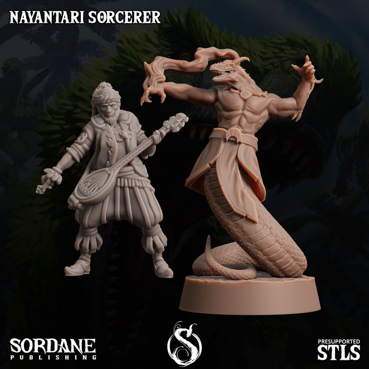 Yuan-ti Sorcerer Spellcaster Miniature | Medium | Sordane Publishing | D&D DnD Pathfinder Miniature