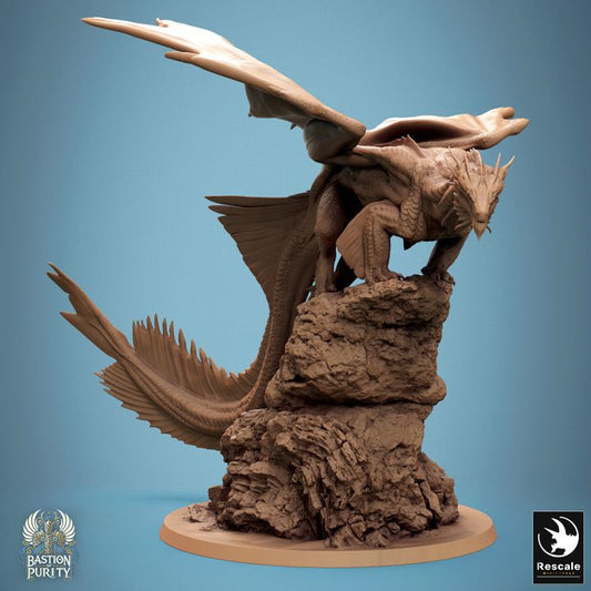 Metallic Bronze Dragon - Stance (100mm Base)